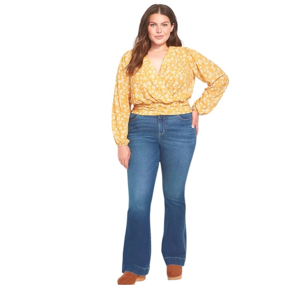 LANE BRYANT NWT Ruching / Wrap L/S Bouse in Turmeric Size 22 - FEMININE - Picture 6 of 6